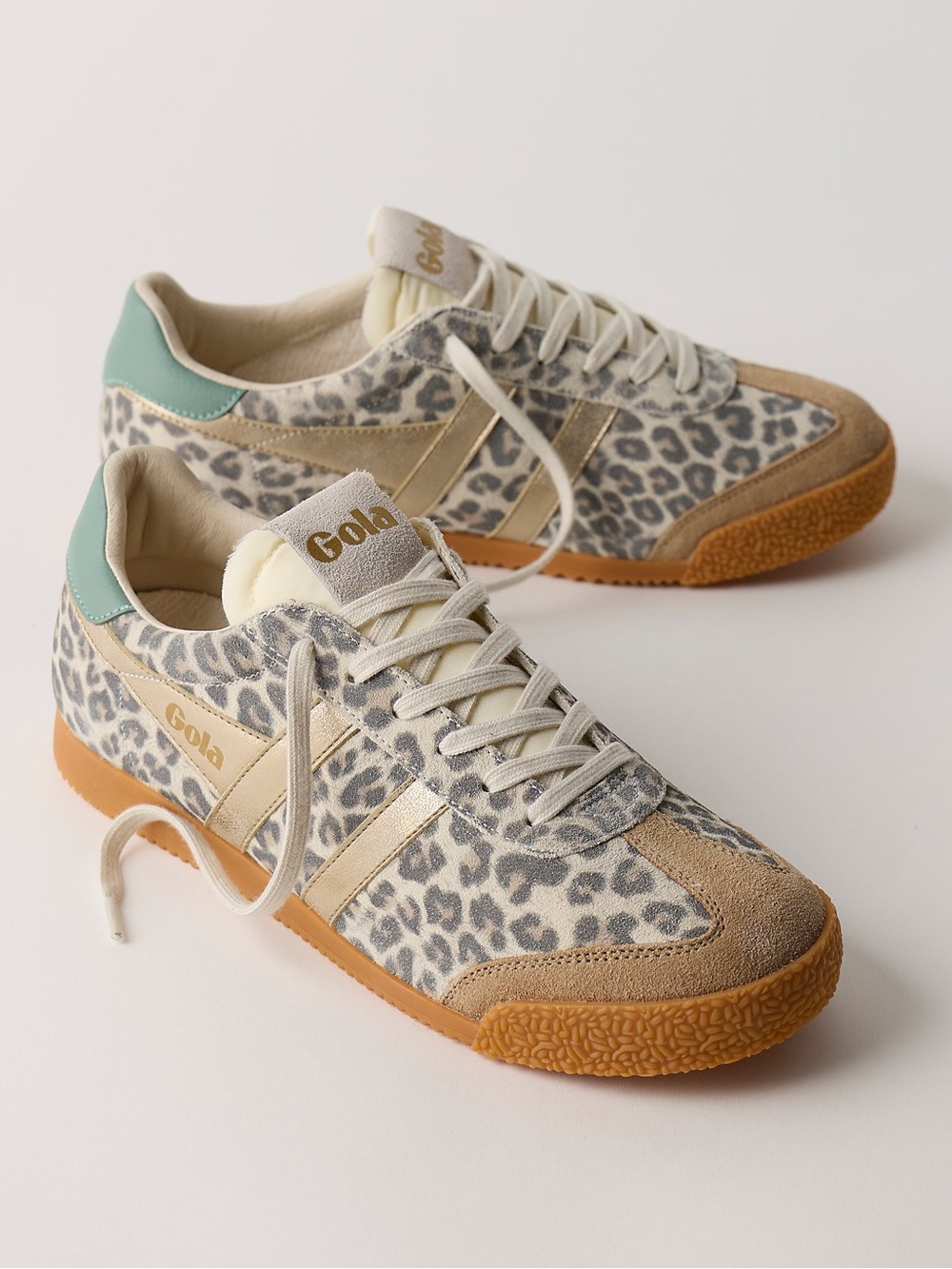 Anthropologie Gola Elan Safari Sneakers in Snow Leopard / Light Caramel NWOB